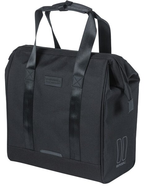 Sakwa miejska pojedyncza BASIL GRAND BICYCLE SHOPPER 23L, MIK Hooks System, wodoodporna black (NEW 2026)