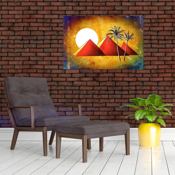 Festett egyiptomi piramisok képe (90x60 cm)
