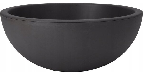 Osłonka okrągła czarna plastikowa na kwiaty 40x16 cm