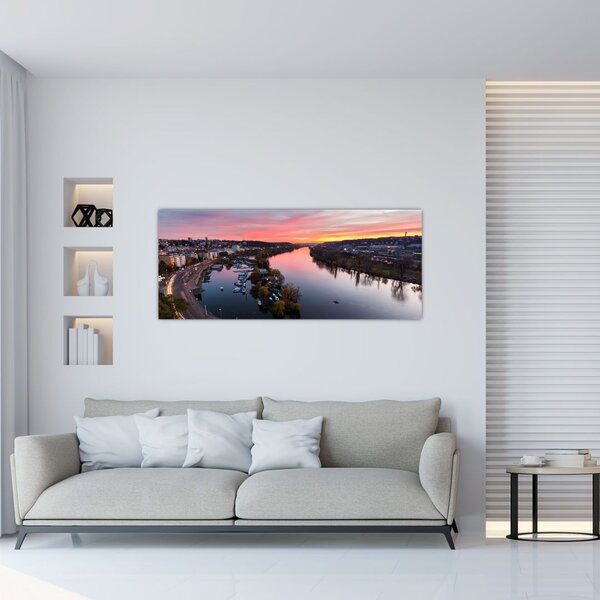 Az éjszakai Prága képe (120x50 cm)