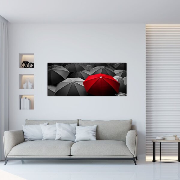 A nyitott napernyők képe (120x50 cm)