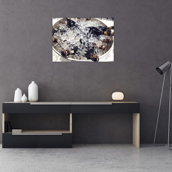 Kép - pezsgő a jégben (70x50 cm)