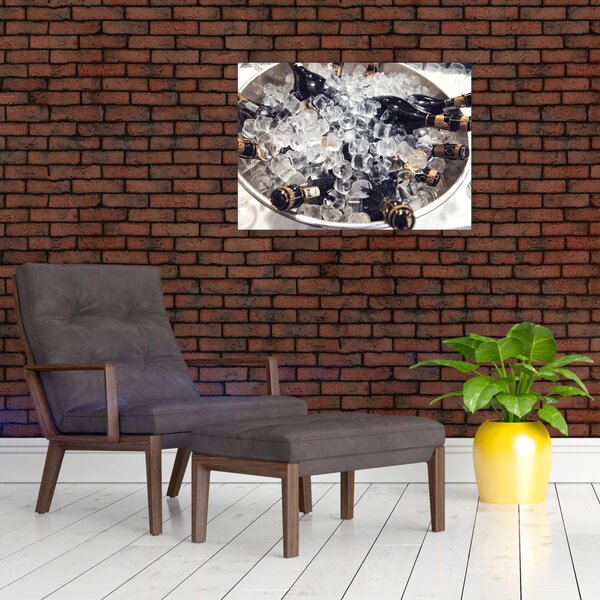 Kép - pezsgő a jégben (70x50 cm)