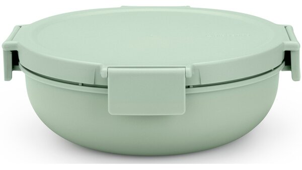 BRABANTIA Make & Take Salad Bowl salátástál. 1300 ml. szivárgás- és légmentes záródás. bepattintós (clip-on) zárómechanizmus. kerek forma. műanyag. jáde zöld - 206382