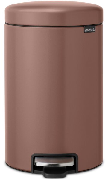 BRABANTIA NewIcon pedálos hulladékgyűjtő szagmentesen záródó Soft-Close fedél műanyag tartály 12L - X méret acél szaténrózsaszín taupe - 234002