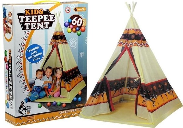 Sátor Tipi Indiai Játszóház + 60 Labda 155 cm