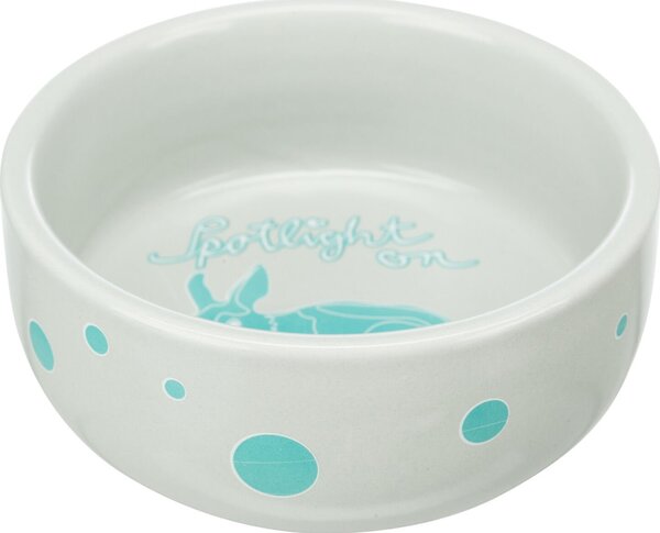 TRIXIE 60739 Kerámia Tál Nyúl 250 ml/11 cm Szürke/Színes Pötty Mintával Színes Árny Állattal