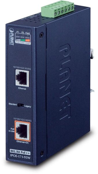 PLANET IPOE-171-95W hálózati kapcsoló Gigabit Ethernet (10/100/1000) Ethernet-áramellátás (PoE) támogatása Kék