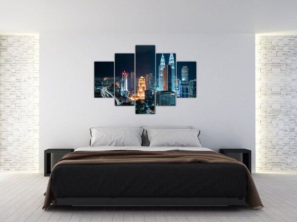 Kép - Éjszaka Kuala Lumpurban (150x105 cm)