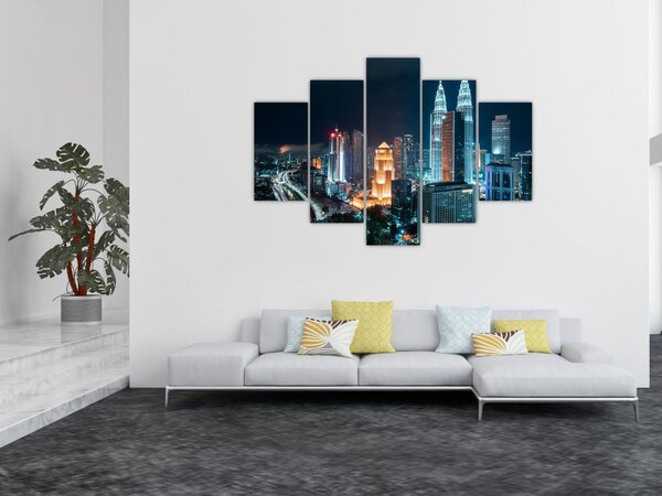 Kép - Éjszaka Kuala Lumpurban (150x105 cm)