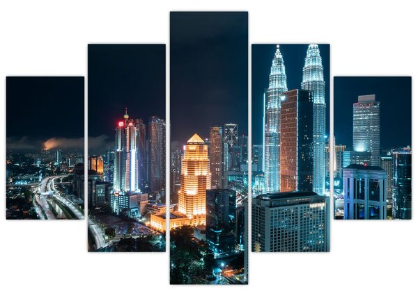 Kép - Éjszaka Kuala Lumpurban (150x105 cm)