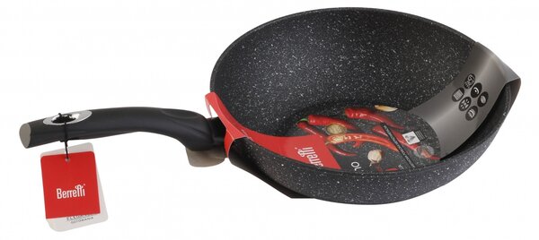 Berretti BR-6668 Tivano Wok serpenyő 28cm - Fekete