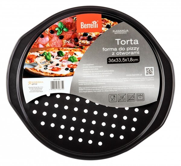 Berretti BR-8754 Pizza és torta Sütóforma ø 36 cm - Fekete