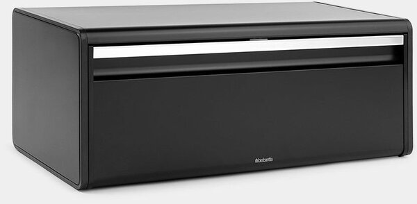Brabantia Fall Front kenyértartó lehajtható ajtóval, mágneses zárral, sík tetővel, szögletes, 465mm széles, acél, matt fekete - 236860
