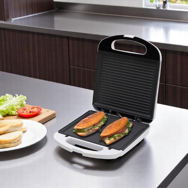Home panini szendvicssütő, 1200 W, nagy sütőfelület, tapadásmentes, jelzőfények (HGP4)