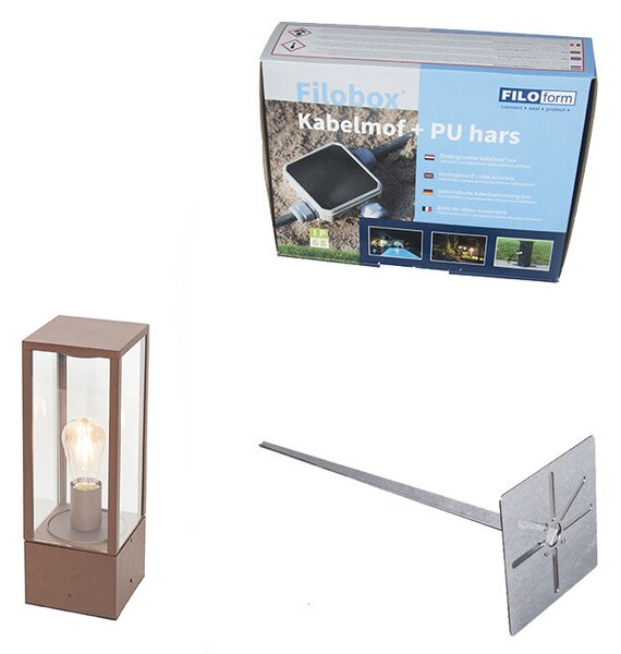 Ipari kültéri állólámpa rozsdabarna 40 cm IP44 - Charlois