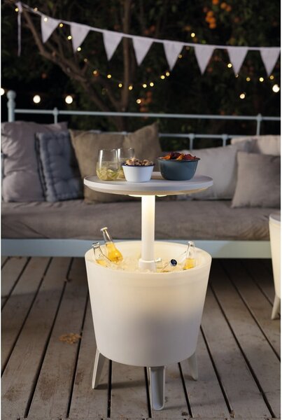 Kerek kerti asztal jégtartóval 49.5x49.5 cm Illuminated cool – Keter