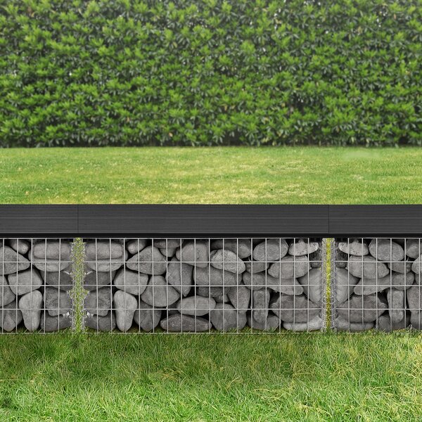 Gabion kerti pad 100 x 30 x 45 cm WPC fekete