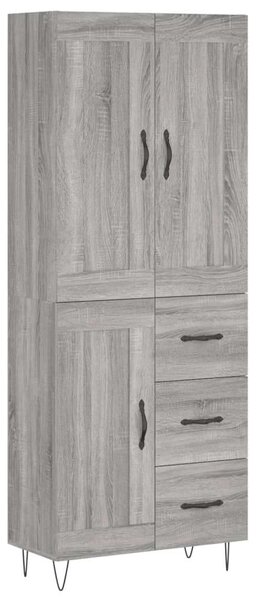 Szürke sonoma szerelt fa magasszekrény 69,5 x 34 x 180 cm