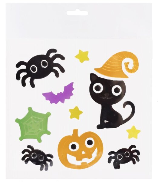 Ablakzselé szett - Fekete macska és Halloween tök Dekoráció
