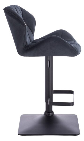 HR111KW Fekete modern velúr szék fekete lábbal