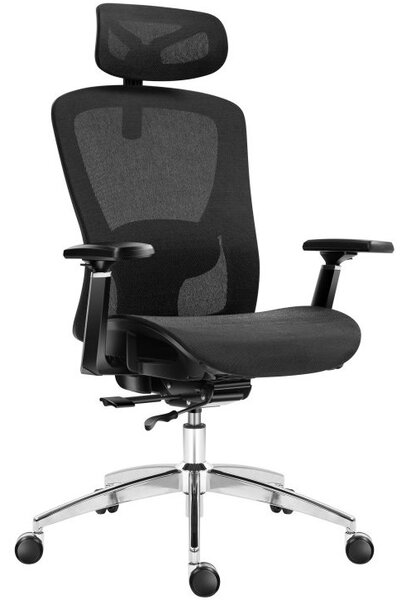 Ergonomikus Irodai Forgószék, Hálós Szellőzőanyag, Dönthető Háttámla, Állítható Ülésmélység, Fekete