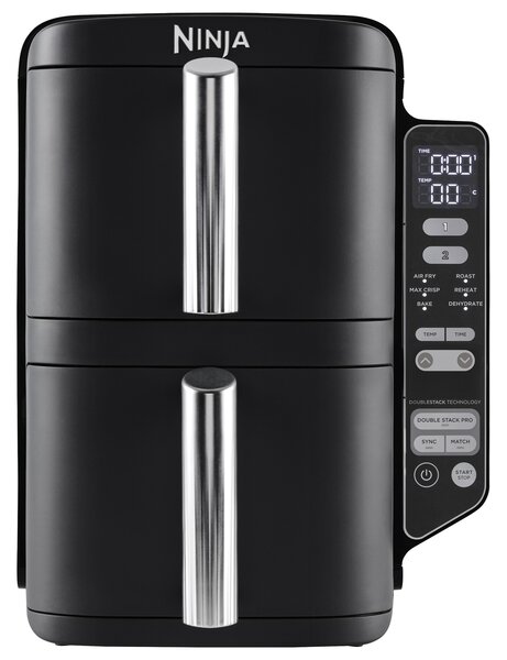 Ninja SL300EU AirFryer Double-Stack Forrólevegős Sütő 7.6L 1700 Watt - Fekete