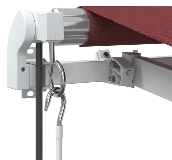 Burgundi vörös automata kihúzható LED-es napellenző 350x250 cm