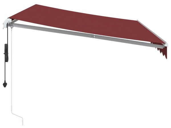 Burgundi vörös automata kihúzható LED-es napellenző 350x250 cm