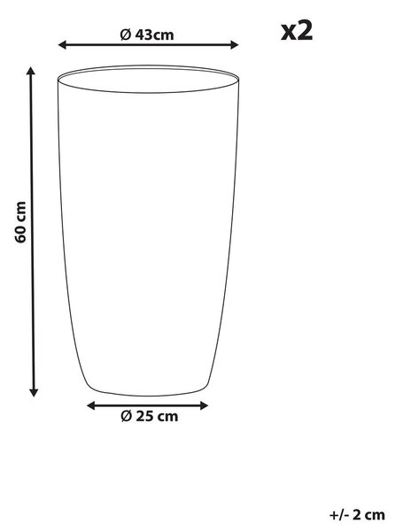 Kétdarabos virágcserép szett CAMIA 43 cm Bézs