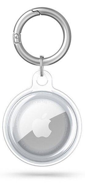 Szilikon védőtok és rögzítő kulcstartó Apple AirTag nyomkövetőhöz - átlátszó ( ECO csomagolás)