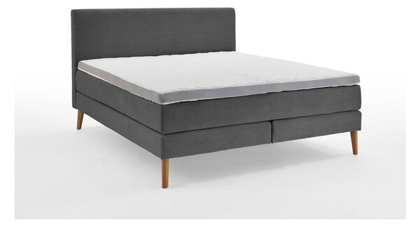 Sötétszürke boxspring ágy 160x200 cm Linea - Meise Möbel