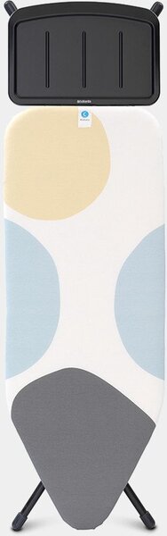 BRABANTIA Solid Steam Unit Holder vasalódeszka 1240x450mm - C méret. fix vasalótálca gőzállomásokhoz. D=22mm fekete váz. PerfectFlow tavaszi buborékok huzat - 134708