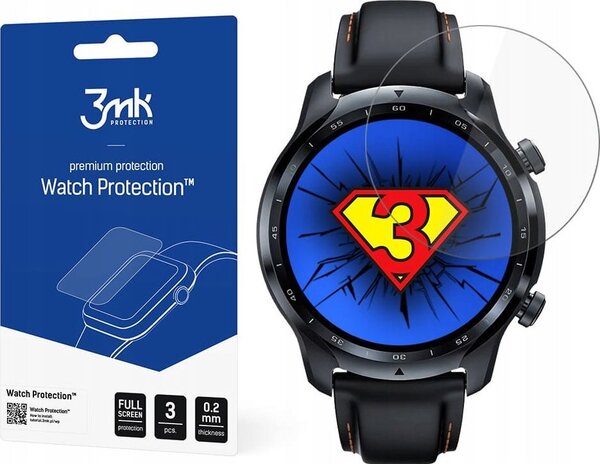 3mk Óra kijelző védőfólia FlexibleGlass hibrid üvegfólia 7H TicWatch Pro 3
