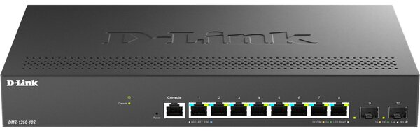 D-Link DMS-1250-10S/E hálózati kapcsoló Vezérelt 2.5G Ethernet (100/1000/2500) Fekete
