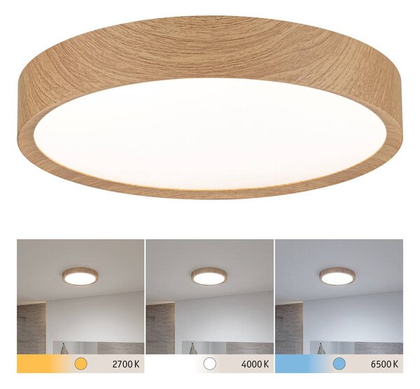 Paulmann Tega LED mennyezeti világítás IP44 CCT fa, Világos fa, Fürdőszoba, Műanyag, Modern