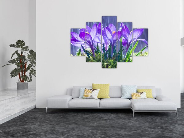 Virágok az esőben képe (150x105 cm)