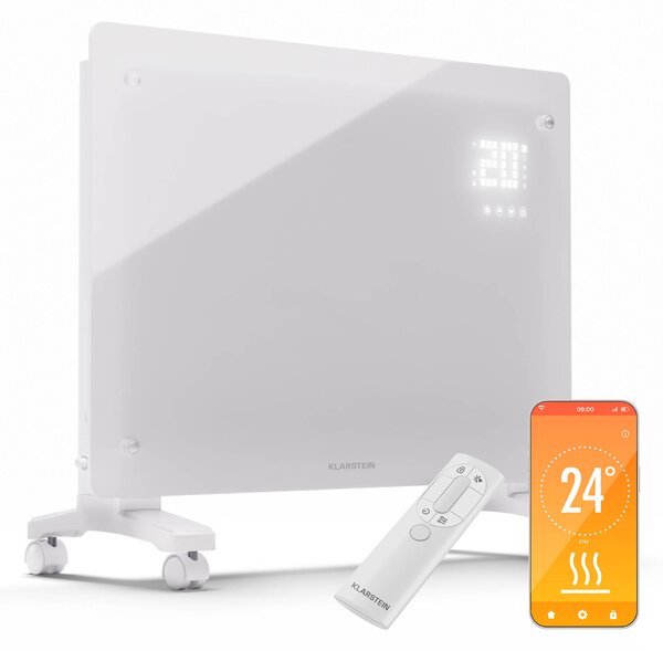 Klarstein Bornholm Smart 1500, konvektoros fűtőtest, 1500W, WiFi, LED, IP24