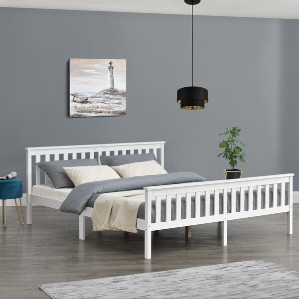 Faágy Breda magasított fejtámlája 200x180 cm fehér matt lakkozott 200 Kg dupla ágy ágyráccsal matrac nélkül
