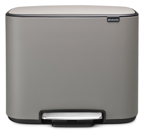 Brabantia Bo 3 x 11 literes pedálos fém szemetes - Betonszürke