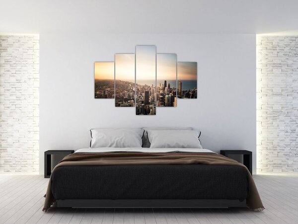 Naplemente képe a város felett (150x105 cm)