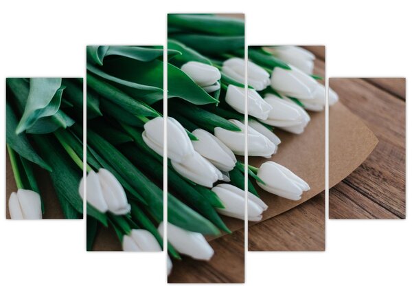 Egy csokor fehér tulipán képe (150x105 cm)