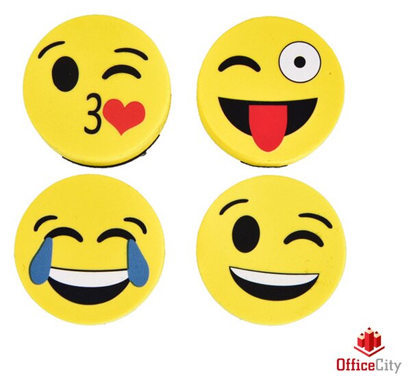 OfficeCity Smiley 4db-os mágnestábla törlő szett