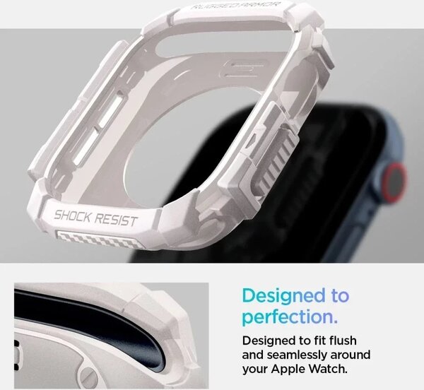 Spigen RUGGED ARMOR műanyag óra keret (ütésállóság) BÉZS Apple Watch Series 10 46mm (ACS08600)