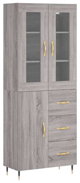 VidaXL szürke sonoma szerelt fa magasszekrény 69,5 x 34 x 180 cm