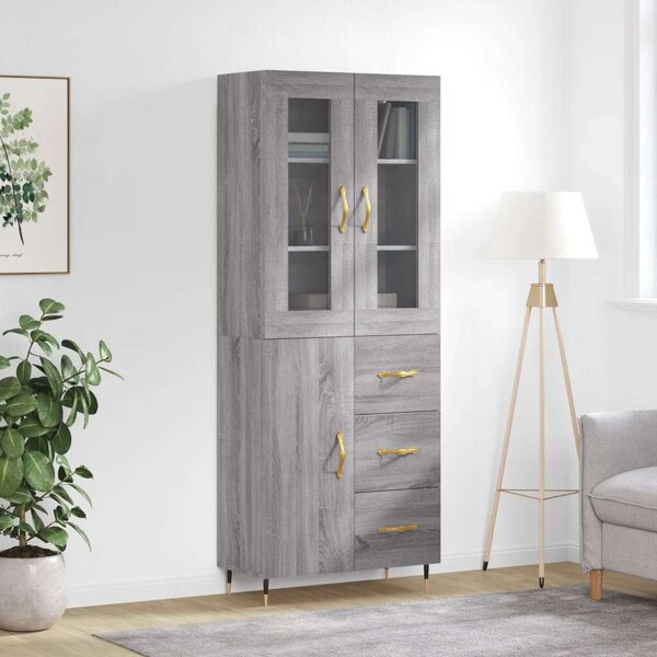 VidaXL szürke sonoma szerelt fa magasszekrény 69,5 x 34 x 180 cm