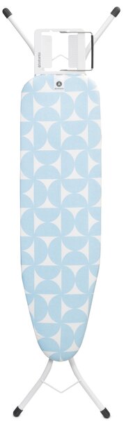 Brabantia Steam Iron Rest vasalódeszka 1100x300mm - A méret, kinyitható vasalótámasz, D=22mm fehér váz, friss fuvallat huzat - 218729