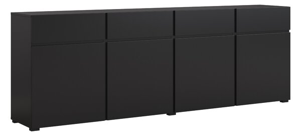 Komód Alfere 100, Laminált forgácslap, 78x225x40cm, Fekete