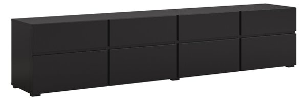 TV-állvány Alfere 101, Laminált forgácslap, 48x225x40cm, Fekete