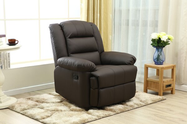 Manuális fekvőfotel, relax fotelágy sötétbarna PU (JNF-MANUAL-DARK BROWN) JN-R8053A51